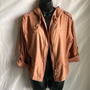 Forever 21 Zip Up Lightweight Rolled Sleeves Jacket Size Medium